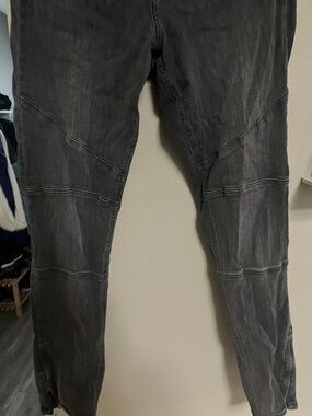 Woman’s Plus Black Washed Moto Jeans